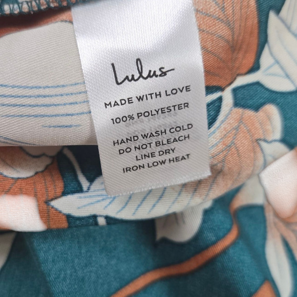 Lulus Green Teal Floral Heat Wave Babe Tie-Back Tiered Maxi Dress Size Medium - Picture 6 of 8